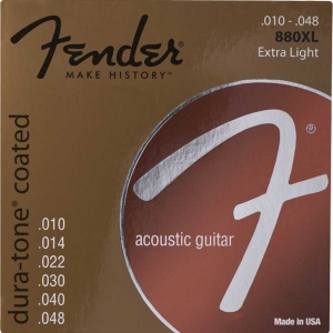 Fender 880XL 80/20 Bronze Dura-Tone Coated 10-48 Gauge Acoustic Guitar Strings 0730880002