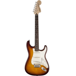 Fender Squier Standard Stratocaster Flame Maple Top India Laurel SSS AMB 0371670520 Electric Guitar