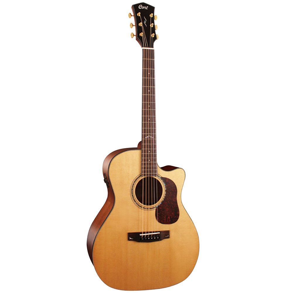 Cort Gold A6 Nat Grand Auditorium Body with Fishman Electro Acoustic Guitar with Soft-Side Case - Musicians Cart