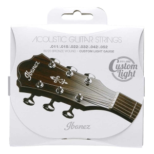 Ibanez IACS62C Custom Light Acoustic Guitar Coated 6 Strings Set