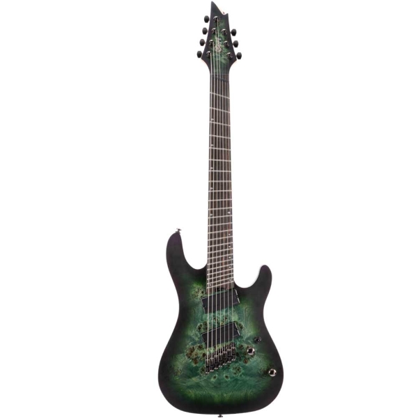 Cort KX507MS SDG Star Dust Green Macassar Ebony Fingerboard KX Series Multi-Scale Electric Guitar 7 Strings with Gig Bag