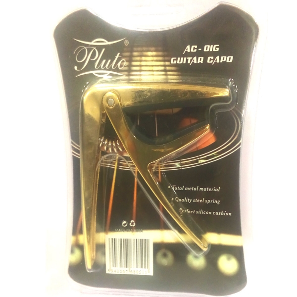 Pluto AC-01G Premium Metal Guitar Capo for Acoustic and Electric Guitar - Gold