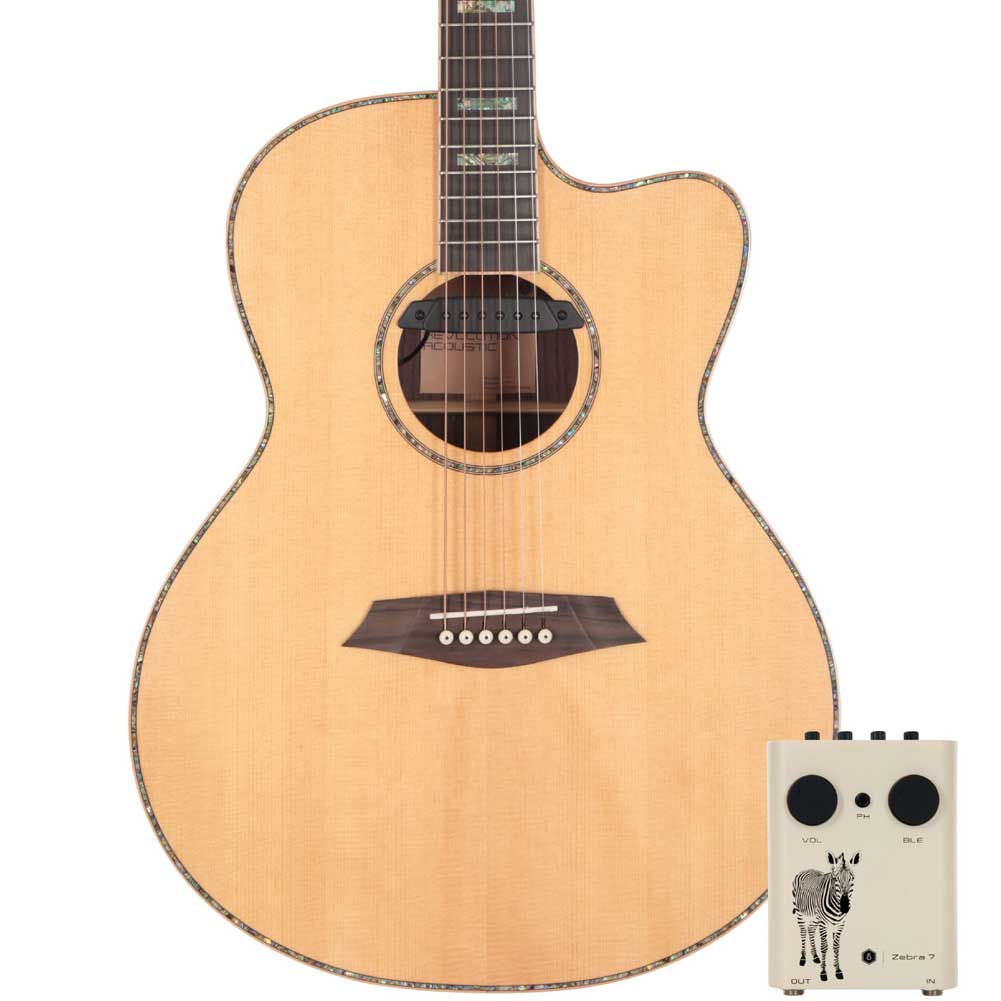 Sire R7 GZ NAT Zebra 7 Original Outboard Preamp Grand Auditorium Cutaway Acoustic Guitar Musicians Cart