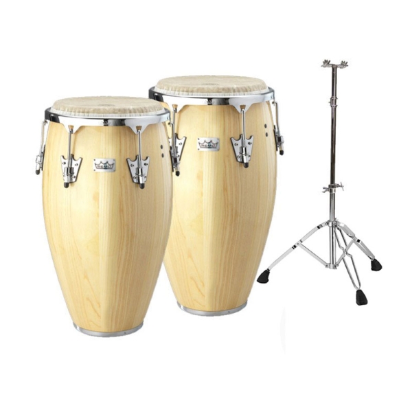 Remo Crown Percussion 10" x 11"in Conga Set with Stand CR-P110-00 - Natural