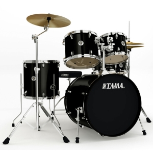 Tama Swingstar S52H5C - BLK 5 Pcs Drum Kit + Cymbals + Double Braced Stands