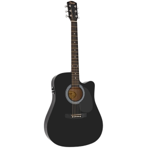 Fender Squier SA-105CE BLK Dreadnought Cutaway Electro Acoustic Guitar 0930307006