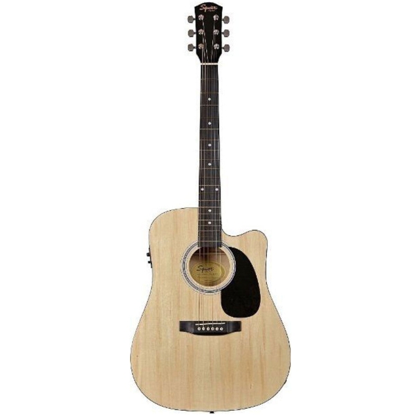 Fender Squier SA-105CE NAT Dreadnought Cutaway Electro Acoustic Guitar 0930307021