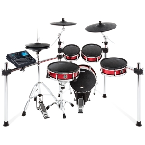 Drum Throne Coolmusic DD8 Electric Drum Set Electronic Kit with Mesh Head 8 Piece More Stable Iron Metal Support Set Sticks Headphone and Audio Cable Included 