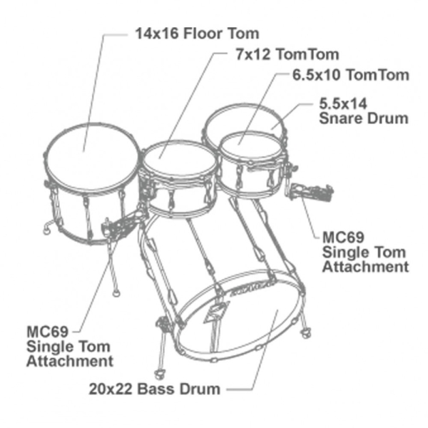 Tama Superstar Hyperdrive MK52HXZBNS BOS 5 Pcs Drum Kit Black Nickel Shell Hardware