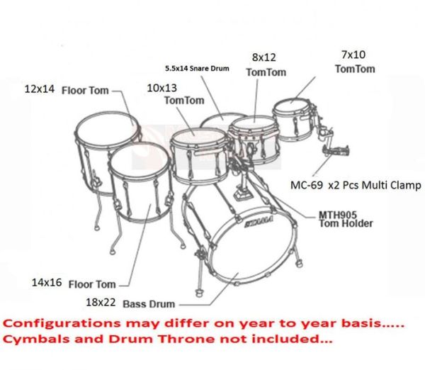 Tama Superstar Classic CL72RSP GLP Lacquer Finish 7 Pcs Drum Kit