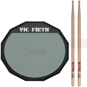 Combo Offer Vic Firth Single Sided Practice Pad 6" - VIC PAD6 + Vic Firth Nova 5A Drum Sticks