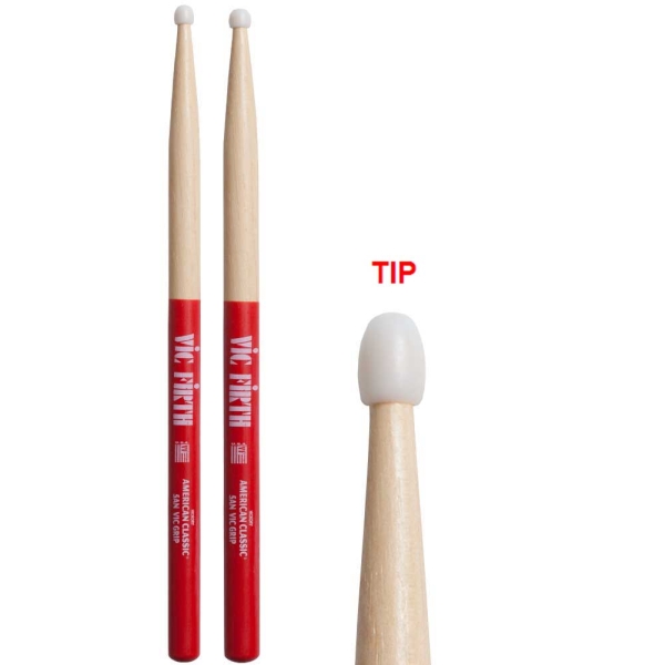 Vic Firth VIC*5ANVG American Classic Hickory Vic Grip 5A Nylon Tip Drumsticks