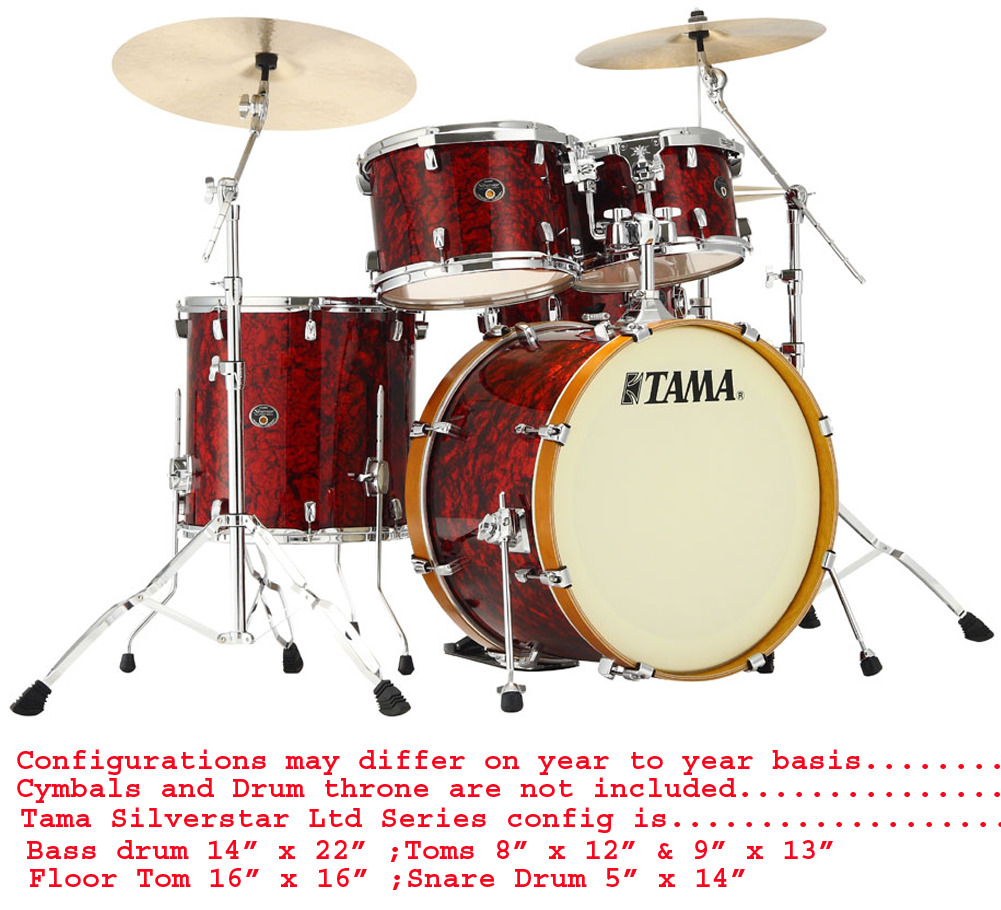 Tama Silverstar Limited Edition VR52RVS2-RDP 5 Pcs Vintage Rock Drum Kit