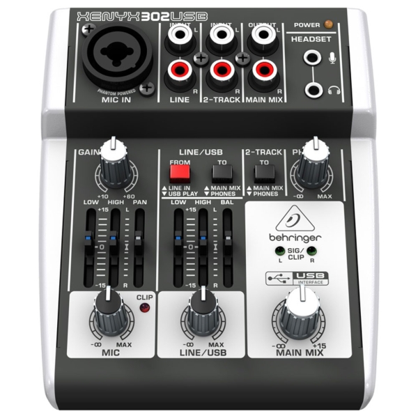 Behringer Xenyx 302USB Premium 5-Input Mixer with Xenyx Mic Preamp and USB/Audio Interface
